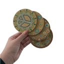 Ver imagem 3 de Kit 8 Porta Copos em Cortiça Suporte Descanso de Mesa Bolacha para Taça Xicara Copo Redondo