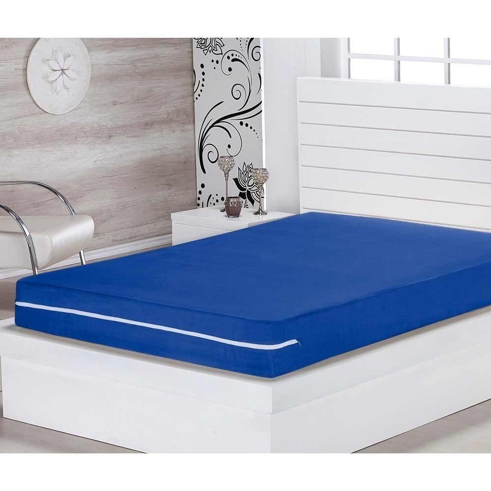 Capa Para Colchão Solteiro Lipe 01 Peça 20cm Alt. Tecido Microfibra - Azul Royal