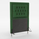 Ver imagem 2 de Kit Cabeceira Decorativa Para Cama Box Pegasus e Calçadeira Sagitarius 90 Cama de Solteiro Sued Verd