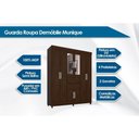 Ver imagem 2 de Guarda Roupa 8 Portas (2 C/ Espelho) e 2 Gavetas Munique Branco - Demóbile