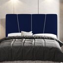 Ver imagem 2 de Cabeceira Cama Box Casal King Size Amber 195cm Estofada Veludo Azul Marinho - Desk Design