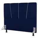 Ver imagem 1 de Cabeceira Cama Box Casal King Size Amber 195cm Estofada Veludo Azul Marinho - Desk Design