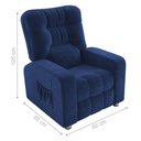 Ver imagem 4 de Poltrona Almofadada Reclinável Yo Veludo Azul