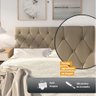 Cabeceira para Cama Queen Estofada 1.60M Belize Vianossa Café com Leite - 5