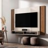 Painel Tokyo para Tv até 42 Polegadas com 2 Nichos Off White com Naturale Vianossa - 1