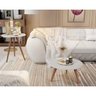 Conjunto Mesa de Centro e Canto Retrô Pés Palito ViaNossa Branco - 2