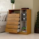 Ver imagem 2 de Cômoda Veneto 1 Porta 5 Gavetas 100% Mdf Cinamomo - Panorama Móveis