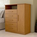 Ver imagem 6 de Cômoda Veneto 1 Porta 5 Gavetas 100% Mdf Cinamomo - Panorama Móveis