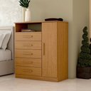 Ver imagem 3 de Cômoda Veneto 1 Porta 5 Gavetas 100% Mdf Cinamomo - Panorama Móveis