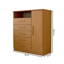 Ver imagem 4 de Cômoda Veneto 1 Porta 5 Gavetas 100% Mdf Cinamomo - Panorama Móveis