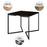 Mesa Industrial Jantar Quadrada Preta 90cm Base V com 4 Poltronas Pretas Eames Eiffel Ferro Preto - 3