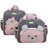 Kit Bolsas Maternidade Mave Baby Urso Elegância Chumbo e Rosé - 1