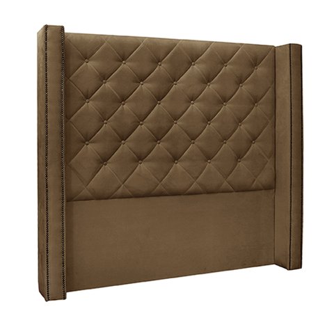 Cabeceira Decorativa King Size 2,19M Loewe Suede Caramelo - Gran Belo