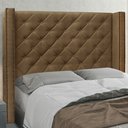 Ver imagem 5 de Cabeceira Decorativa King Size 2,19M Loewe Suede Caramelo - Gran Belo