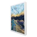 Ver imagem 2 de Quadro Decorativo Abstrato Mármore Azul Profundo em Moldura Caixa Tacolado Moldura Trad 1cm Branca C