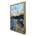 Ver imagem 4 de Quadro Decorativo Abstrato Mármore Azul Profundo em Moldura Caixa Tacolado Moldura Trad 1cm Branca C
