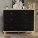 Ver imagem 5 de Cômoda Retrô 6 Gavetas Preto/ Marfim