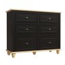 Cômoda Retrô 6 Gavetas Preto/ Marfim - 1