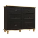 Ver imagem 1 de Cômoda Retrô 6 Gavetas Preto/ Marfim