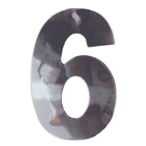 Número 6 em Acm Espelhado 60mm - 360-6 - Numeral