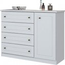 Ver imagem 3 de Berço Bala de Menta e Cômoda Americano Branco e Colchão - Fdecor