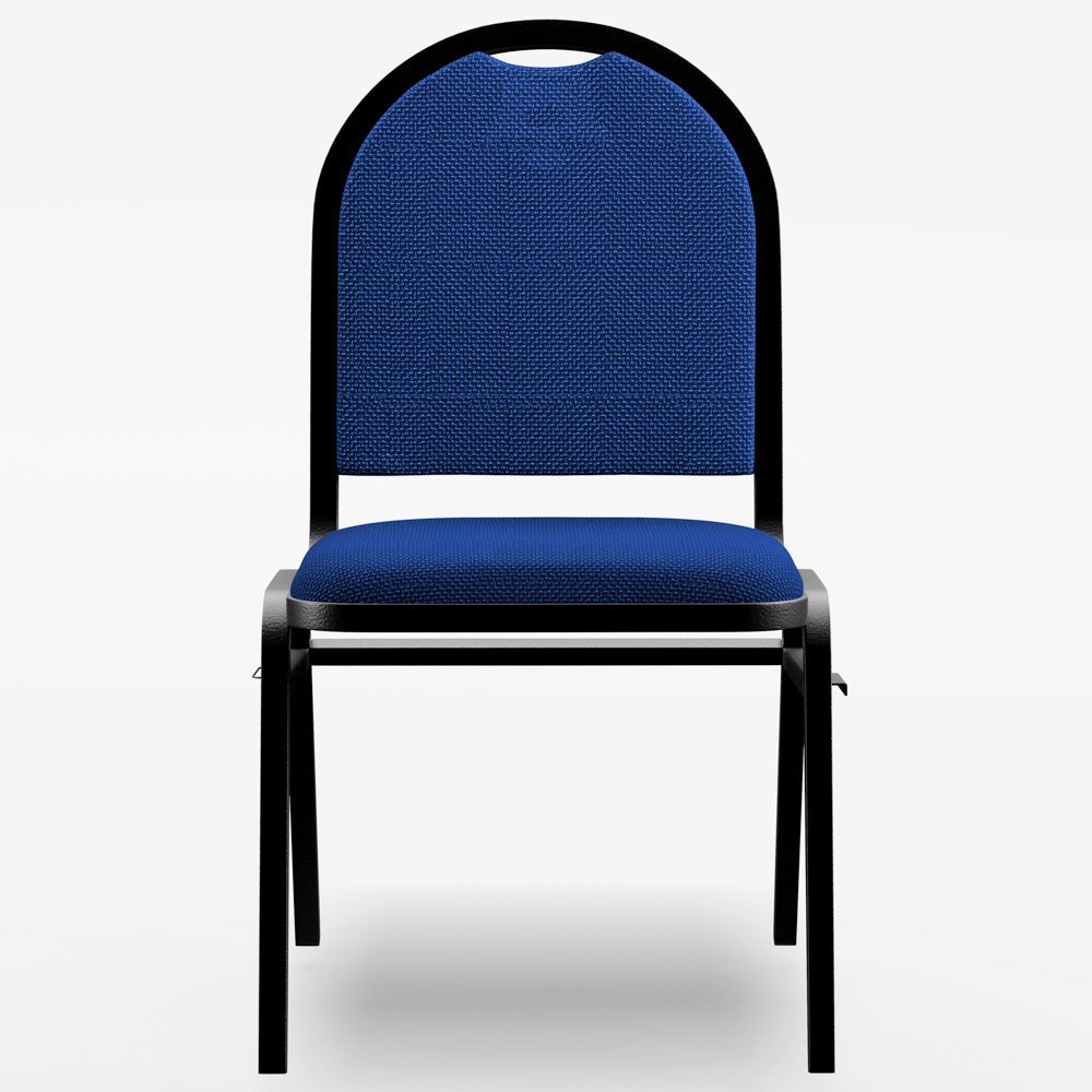 Kit 10 Cadeiras Hoteleiras Auditório Empilhável Linho M23 Azul - Mpozenato - 10