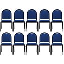 Ver imagem 1 de Kit 10 Cadeiras Hoteleiras Auditório Empilhável Linho M23 Azul - Mpozenato