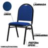 Kit 10 Cadeiras Hoteleiras Auditório Empilhável Linho M23 Azul - Mpozenato - 3