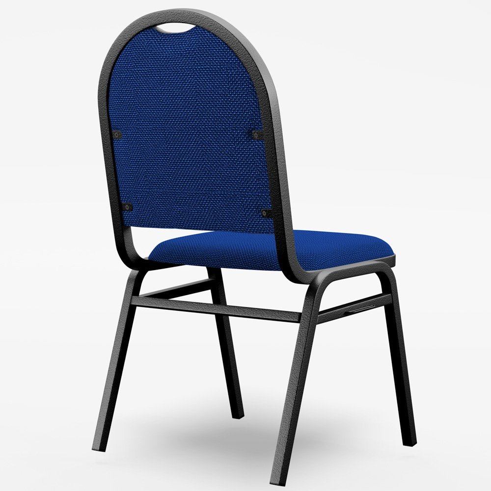 Kit 10 Cadeiras Hoteleiras Auditório Empilhável Linho M23 Azul - Mpozenato - 8