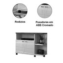Ver imagem 4 de Rack Bancada para Tv de até 40 2 Portas e Rodízios Boalis Off White/jequitiba