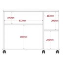 Ver imagem 3 de Rack Bancada para Tv de até 40 2 Portas e Rodízios Boalis Off White/jequitiba