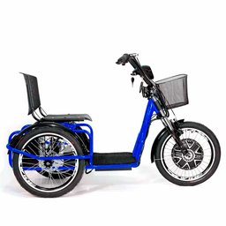 Triciclo Elétrico - Village PAM - Cesta - 800w - Azul - Plug and Move - 1