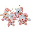 Ver imagem 2 de Conjunto Papai Noel, Boneco de Neve, Urso e Rena Pelúcia Pendente Rosa 14cm - Master Christmas