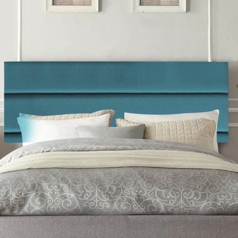 Painel Estofada Argentina 100cm Solteiro Para Cama Box Quarto Suede Azul Turquesa - Gat Magazine