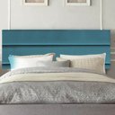 Ver imagem 1 de Painel Estofada Argentina 100cm Solteiro Para Cama Box Quarto Suede Azul Turquesa - Gat Magazine