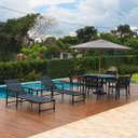 Ver imagem 2 de Kit Móveis Piscina Completo Espreguiçadeira, Mesa, Cadeiras Jardim e Guarda Sol