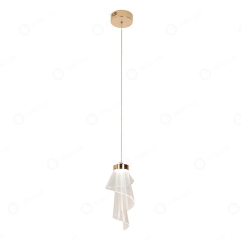 Pendente Véu da Luz Transparente e Dourado 25cm 3 Temeperaturas de Cores