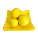 Ver imagem 1 de Centro de Mesa Prato 3 Esferas em Cerâmica Decor - Amarelo Gema