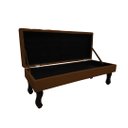 Ver imagem 2 de Recamier Baú Luis Xv Capitonê Retrô 120 cm Suede Marrom Ms Decor