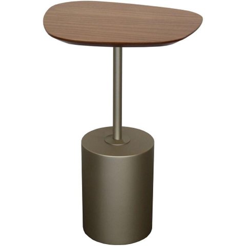 Mesa Lateral Baltimore Mini Cor Amêndoa Suave com Base Bronze Light 38 Cm - 72362