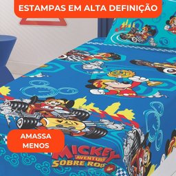 Jogo de Cama Infantil Lepper Mickey Solteiro 2 Peças Microfibra Azul - 5