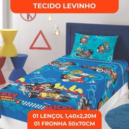Jogo de Cama Infantil Lepper Mickey Solteiro 2 Peças Microfibra Azul - 8