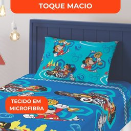 Jogo de Cama Infantil Lepper Mickey Solteiro 2 Peças Microfibra Azul - 4