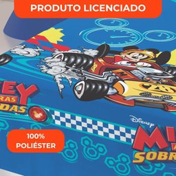 Jogo de Cama Infantil Lepper Mickey Solteiro 2 Peças Microfibra Azul - 7