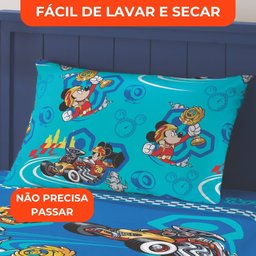 Jogo de Cama Infantil Lepper Mickey Solteiro 2 Peças Microfibra Azul - 6