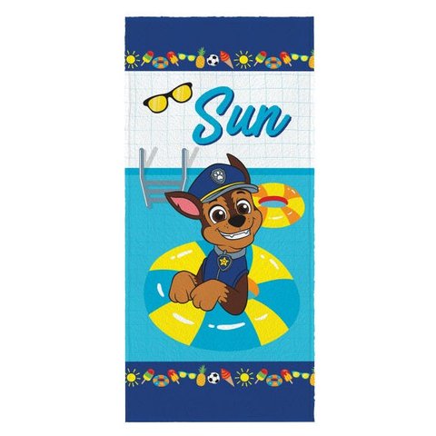 Toalha Felpuda de Banho Estampada Patrulha Canina Chase Sun