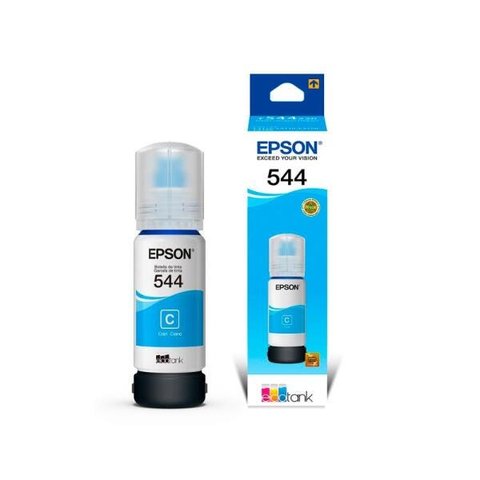 Refil de Tinta Epson T544220-AL - 65ml - Ciano - Para Multifuncionais Tanque de Tinta Epson L1110