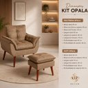 Ver imagem 4 de Kit 2 Poltronas + 1 Puff para Descanso com Design Moderno Capuccino