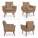Ver imagem 3 de Kit 2 Poltronas + 1 Puff para Descanso com Design Moderno Capuccino