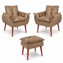 Ver imagem 2 de Kit 2 Poltronas Puff para Descanso para Os Pés para Sala de Estar